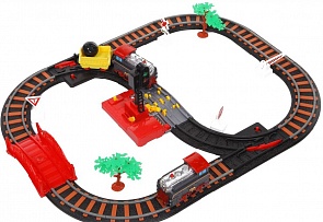 Железная дорога - Останови крушение! с 2-мя стрелками, механизмом остановки и семафором (Yako, 6806L)